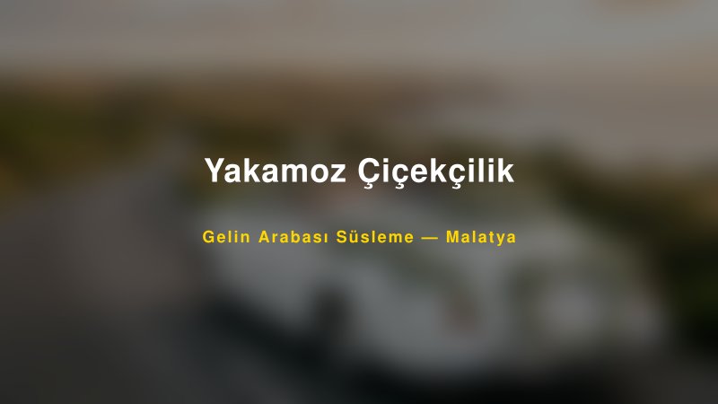 Yakamoz Çiçekçilik Malatya Gelin Arabası Süsleme